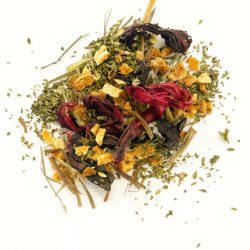 infusion « Éclat detox » hibiscus, citronnelle, écorce de citron, menthe poivrée