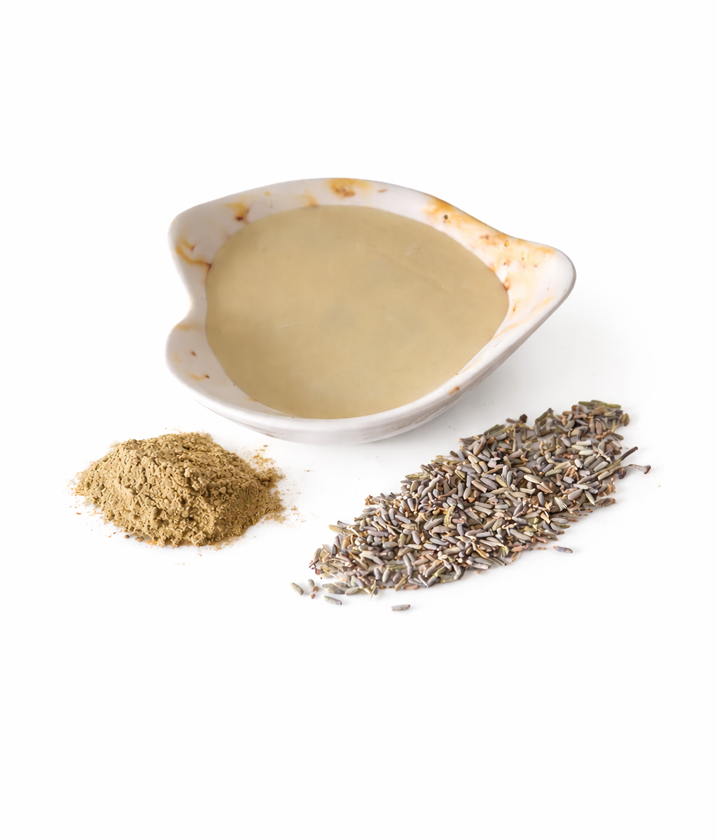 Fondant artisanal à la lavande dans coupelle artisanale , cire végétale parfumée,